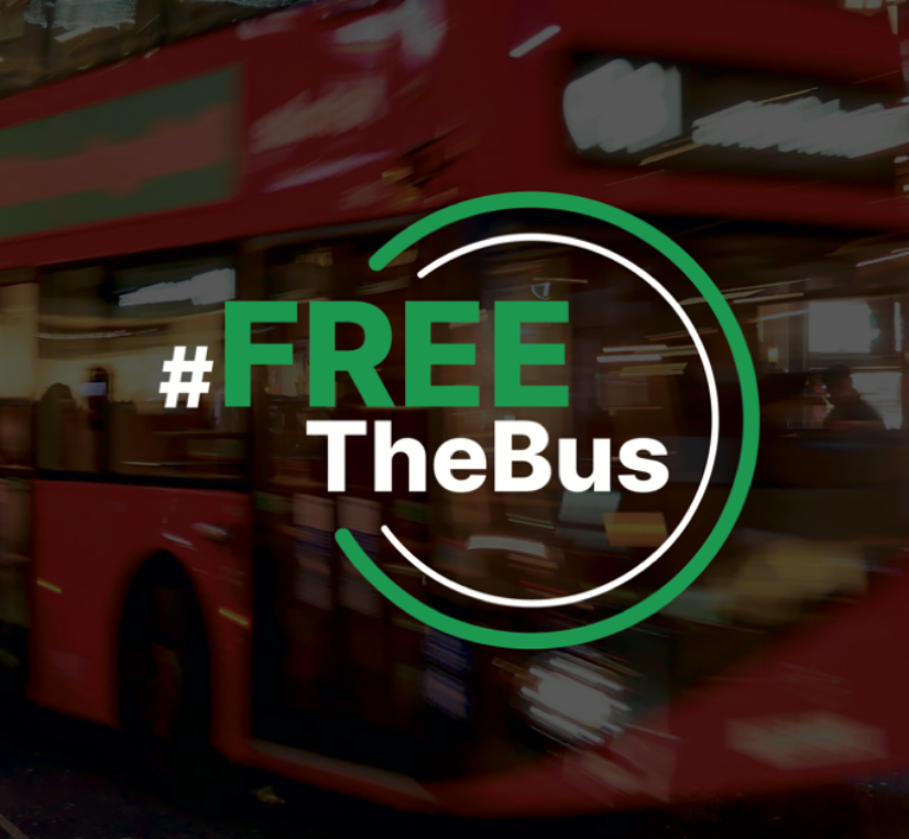 Free the bus logo with bus