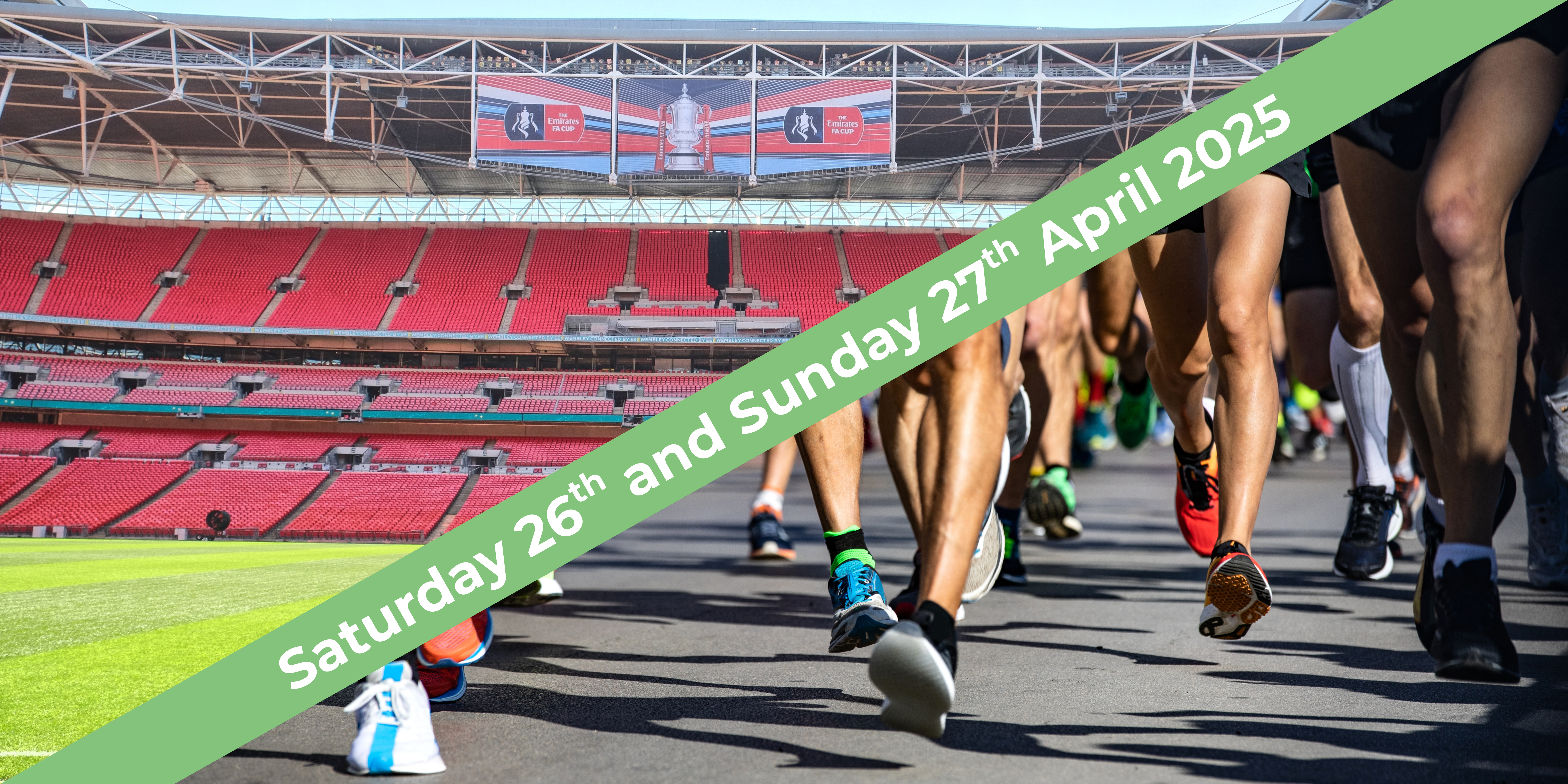 Wembley Stadium and marathon runners
